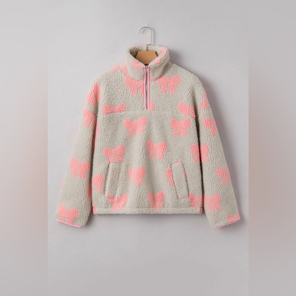 Cozy Kids Fleece Pullover - Pink and Cream